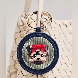 Needlepoint Dog Bag Charm Yorkie Purse Keychain New with tags